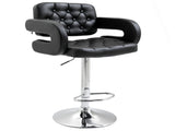 PU Leather Upholstered Swivel Bar Stool, Height Adjustable with Back, Armrest, Footrest, Black T3398P328151
