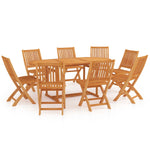 ZNTS 9 Piece Garden Dining Set Solid Teak Wood 3059564