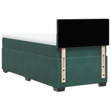Box Spring Bed with Mattress Dark Green 90x200 cm Velvet 3286225