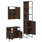 ZNTS 3 Piece Bathroom Furniture Set Brown Oak Engineered Wood 3214799