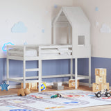 ZNTS Loft Bed with Ladder and Roof without Mattress White 80x200 cm 3282029