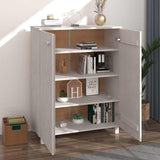 Shoe Cabinet "HAMAR" White 85x40x108 cm Solid Wood Pine 340517