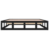 Bed Frame without Mattress Black 140x200 cm Solid Wood 820800