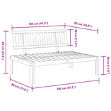 Garden Pallet Middle Sofa Solid Wood Acacia 365845