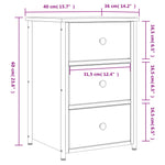 ZNTS Bedside Cabinet Brown Oak 40x36x60 cm Engineered Wood 826001