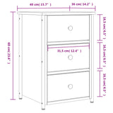 ZNTS Bedside Cabinet Brown Oak 40x36x60 cm Engineered Wood 826001