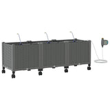 Garden Planter with Irrigation&Wheels 3 pcs Light Grey PP 3423084