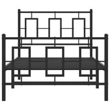 Metal Bed Frame without Mattress with Footboard Black 90x200cm 374252