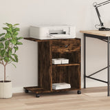 Printer Stand with Wheels Smoked Oak 60x40x68.5 cm 840643