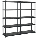 Storage Shelf 5-Tier Black 183x45.7x185 cm Plastic 3059854
