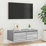 TV Cabinet with LED Lights Grey Sonoma 75x35.5x25 cm 860234