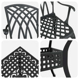 Garden Table Set 5 pcs Black Cast Aluminium 3334761