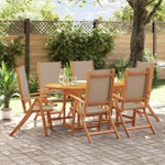 ZNTS 7 Piece Garden Dining Set Solid Wood Acacia and Textilene 3279323