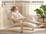 Modern Accent Chair, Leisure Lounge Chair Armchair with Footrest, Plush Cushion, Curved Legs and T3398P548091
