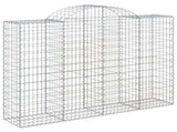 Arched Gabion Baskets 20 pcs 200x50x140/160 cm Galvanised Iron 3146377