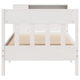 Bookcase Bed without Mattress White 90x200cm Solid Wood Pine 3323201