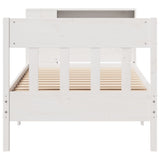 Bookcase Bed without Mattress White 75x190 cm Small Single Solid Wood Pine 3323207