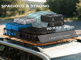 Universal Roof Rack Basket Tray, 90.7 kg Steel Car Rooftop Luggage Cargo Carrier Holder with Wind T3398P376691