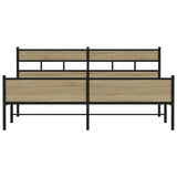 Metal Bed Frame without Mattress Sonoma Oak 193x203 cm 3308506