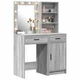 Dressing Table Set with Shelf 2 pcs Grey Sonoma Engineered Wood 3334277