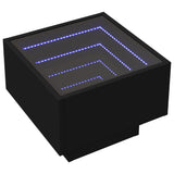 ZNTS Bedside Table with Infinity LED Black 40x40x30 cm 3284064