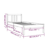 Bed Frame without Mattress Solid Wood 75x190 cm Small Single Small Single 814844