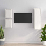 TV Cabinets 3 pcs White Solid Wood Pine 3100165