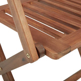 Dining Set Natural Wood Solid Acacia Wood 5 Piece Set Foldable 3086996