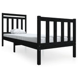 Bed Frame without Mattress Black Small Single Solid Wood 3100683