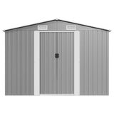 Garden Shed 257x392x181 cm Metal Grey 143345