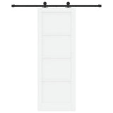 Sliding Door White and Black 78 x 211 cm Solid Pine Wood 3333333