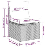 2 Piece Garden Sofa Set with Cushions Grey Poly Rattan Acacia 3325246
