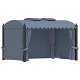 Gazebo with Curtains 3x4 m Anthracite Steel 48056