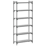 Bookcase 6-Tier Grey Sonoma 80x30x188 cm Engineered Wood 837685