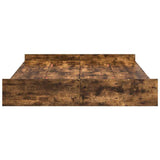 Storage Bed Frame Smoked Oak 135 x 190 cm Engineered Wood 3335321