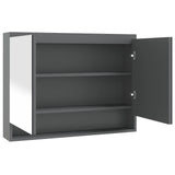 Bathroom Mirror Cabinet 80x15x60 cm MDF Grey 331534