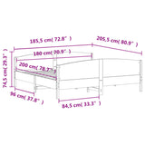 Bed Frame without Mattress 180x200 cm Super King Solid Wood Pine 3216164