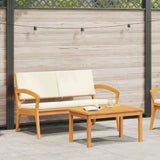 Bistro Set with Cushion 2 pcs Brown Solid Acacia wood 4106468