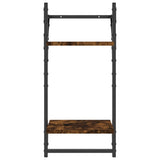 6 Piece Wall Shelf Set with Bars Smoked Oak Engineered Wood 836270