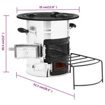 Camping Wood Stove Silver 51.5x35x30.5 cm Stainless Steel 319442
