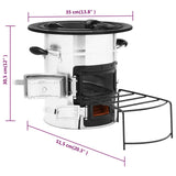 Camping Wood Stove Silver 51.5x35x30.5 cm Stainless Steel 319442