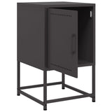 ZNTS Bedside Cabinets 2 pcs Black 36x39x60.5 cm Steel 846447