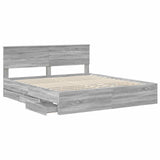 Bed Frame with Drawer Grey Sonoma 180 x 200 cm Engineer Wood 3410684