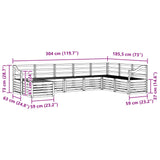 Outdoor Sofa Set 8 pcs White 304 x 185.5 x 73 cm 3392329