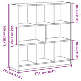 Book Cabinet Black Oak 97.5x29.5x100 cm Engineered Wood 862403