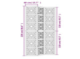 Room Divider 3 Panels Brown and Black Solid Wood Paulownia 358800