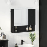 Mirror Cabinet with Door Black 59 x 17 x 55 cm Engineered Wood 883365