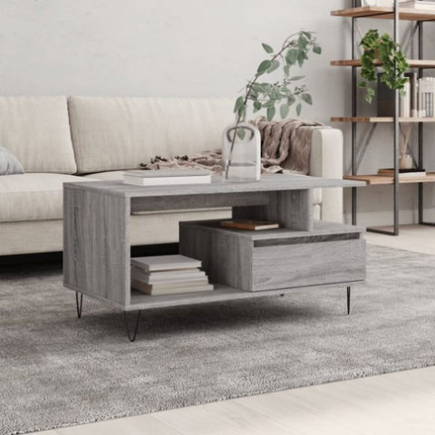 ZNTS Coffee Table Grey Sonoma 90x49x45 cm Engineered Wood 831026