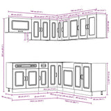 11 Piece Kitchen Cabinet Set "Kalmar" Gloss White Engineered Wood 3314913