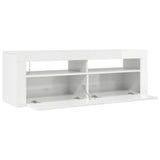 TV Cabinet with LED Lights High Gloss White 120x35x40 cm 804316
